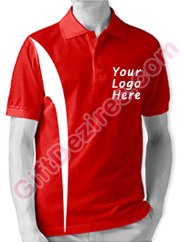 Designer Red and White Color Logo Printed T Shirts